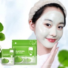 OEM 12pcs Matcha Green Clay Facial Mask Oil Control Acne Shrink Pores Blackhead Remover Skin Care Matcha Clay Mask